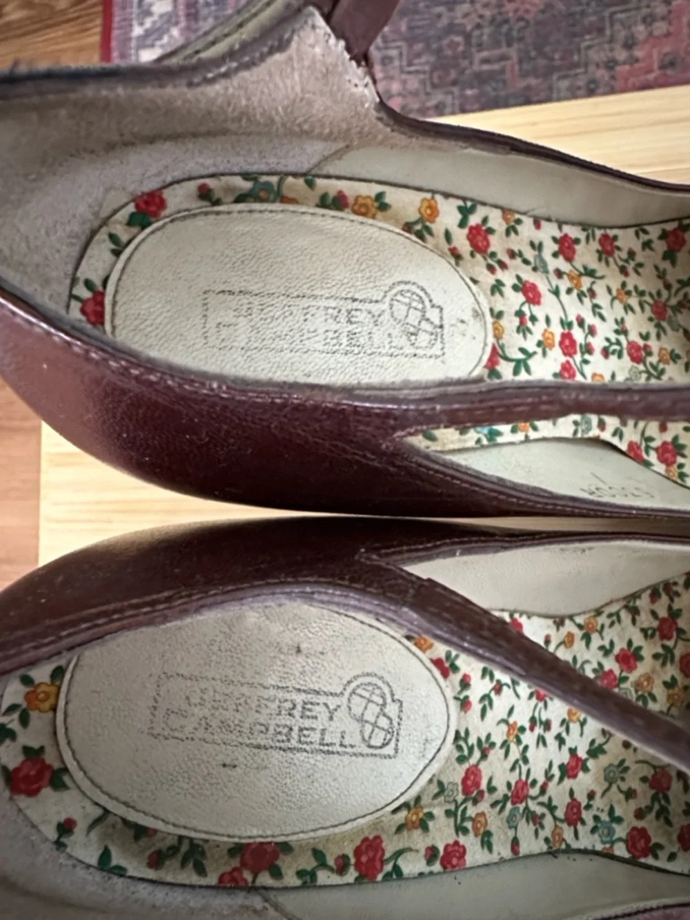 JEFFREY CAMPBELL Brown Leather T-Strap Heels Vintage-Inspired Mary Jane‎ Pumps 7